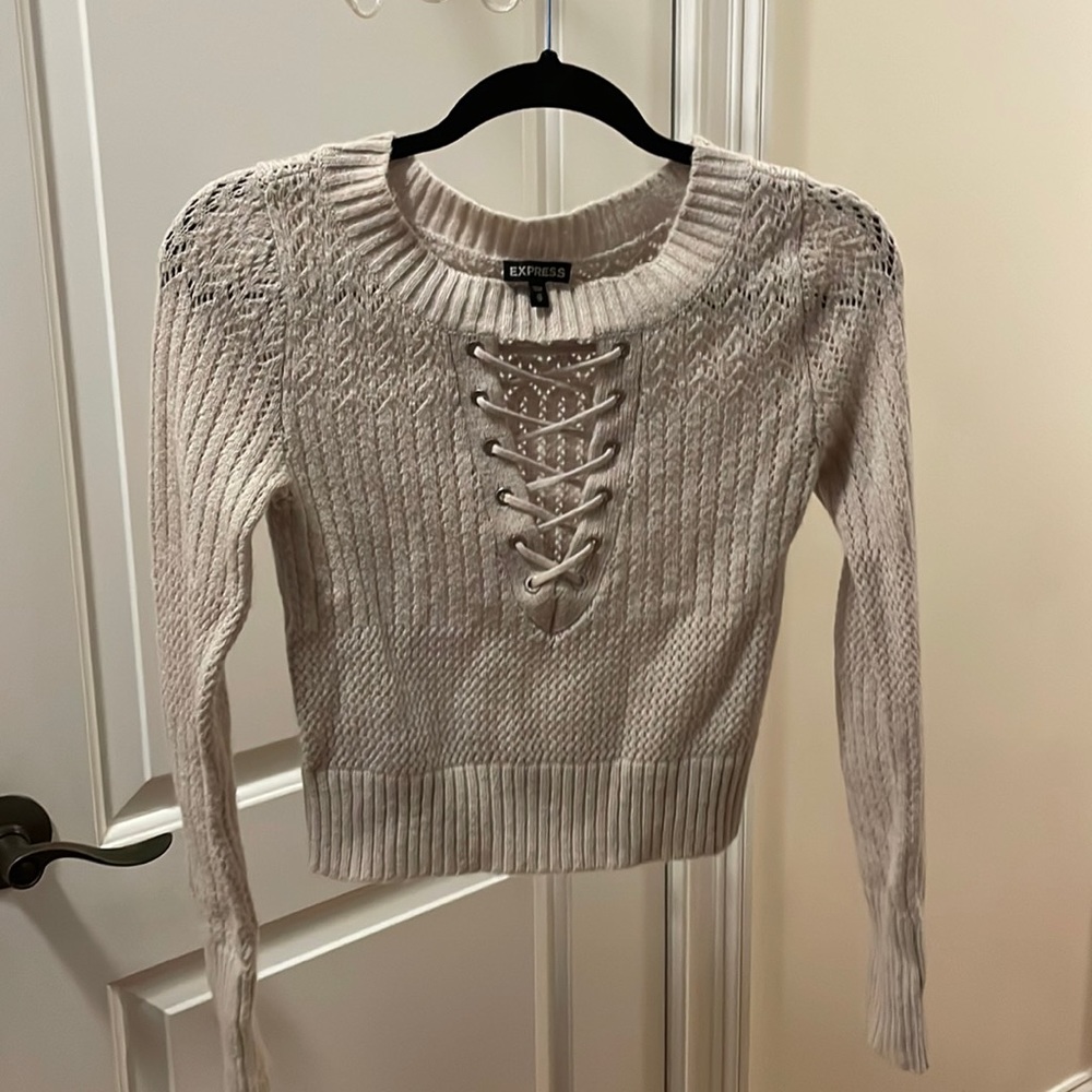 Lace up sweater